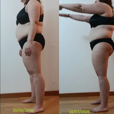 Antes e depois de uma aluna InShape: Progresso real, mês a mês